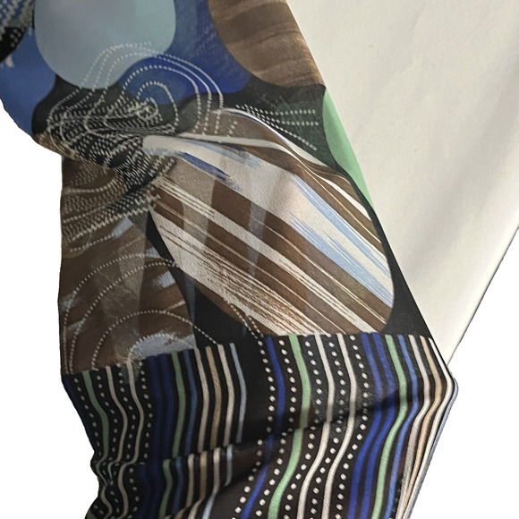 Womans Midi Dress SZ L Geometric Art Multi-Color Party Casual Flowy Colorful - Picture 10 of 15